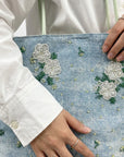 水影フラワー|ビーズ刺繍デニムトートバッグ 3