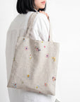 秘密の庭・散策｜刺繍リネン トートバッグ 1