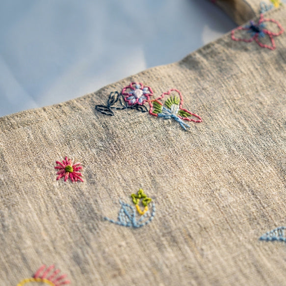 秘密の庭・散策｜刺繍リネン トートバッグ 8