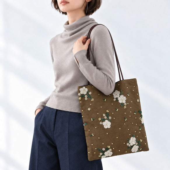 土に星｜ビーズ刺繍トート 4